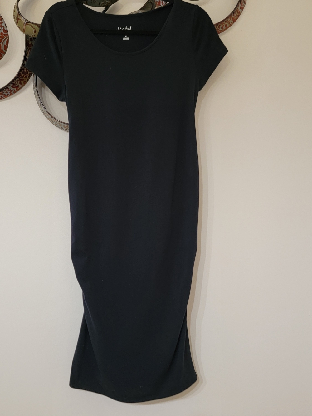 Ingrid & Isabel Black Short-Sleeve Midi Maternity Dress